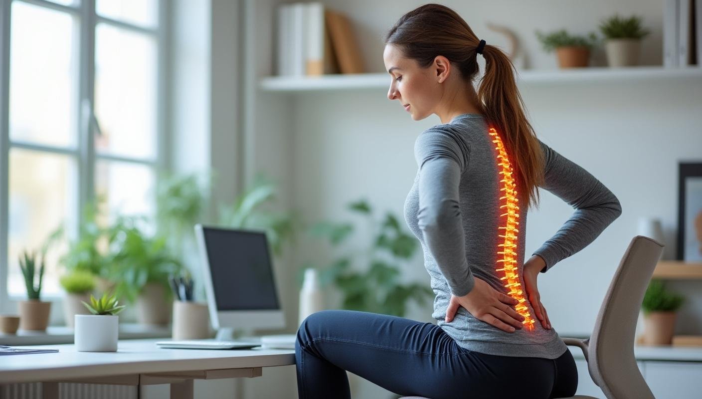 woman sitting with visual fx in spine