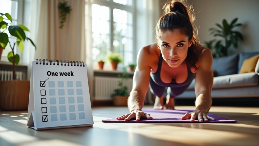 A person performs a back-strengthening floor exercise on a mat in a sunny room