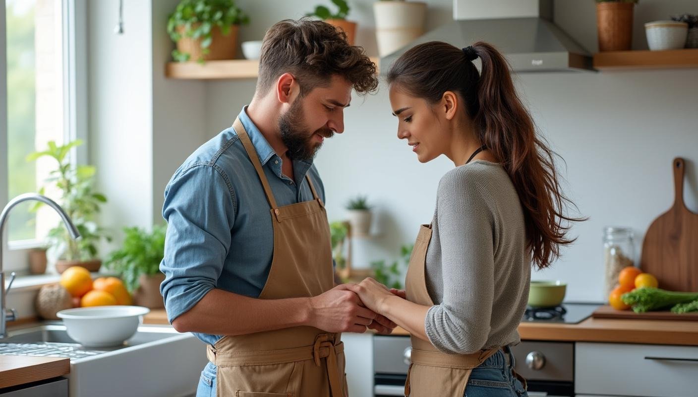 man and woman holding hands