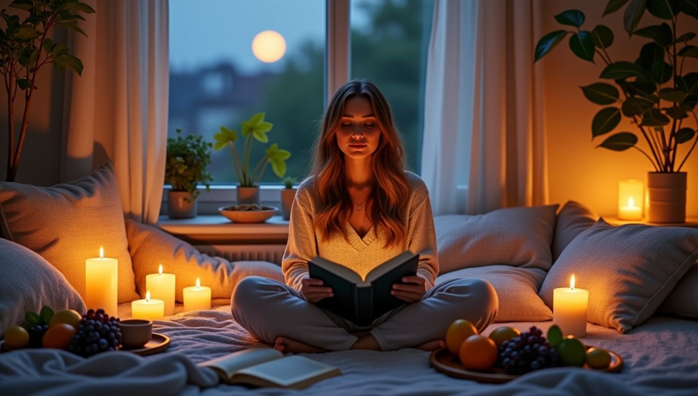 woman sitting on the bed